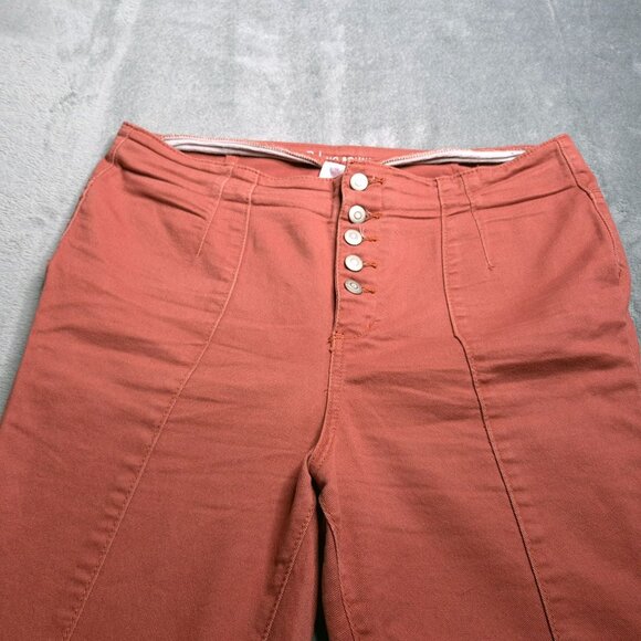 No Boundaries Skinny Ankle Jeans 15 High Rise Button Fly Stretch Rust Orange - Picture 5 of 6